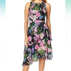 Tahari ASL sleeveless beautiful floral tiered dress new with tags